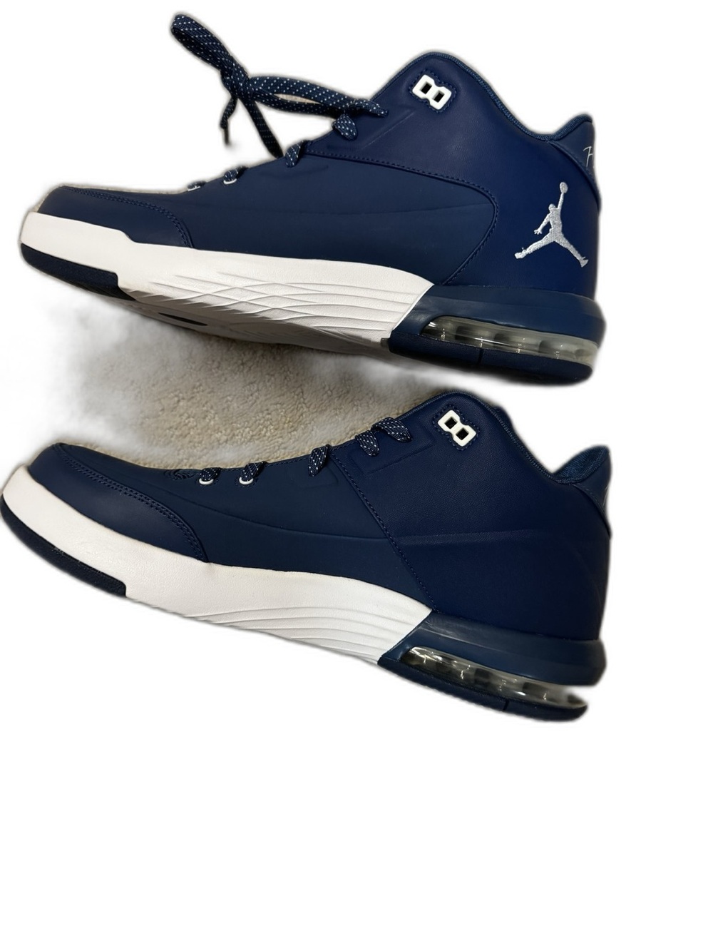 Jordan Men's French Blue/White Mid-Top Basketball Shoes (perfect condition)